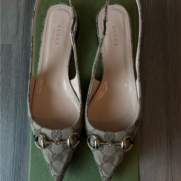 Gucci Women’s Brown Slingback Shoe - Picture 1 of 8